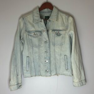 Wild fable, Jean jacket homemade appliqué space design on back size XS